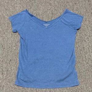 American Eagle Outfitters Women's Blue Short Sleeve Tee